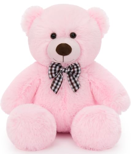 Image of MaoGoLan 15 Inches Small Teddy Bear, Pink Plush Gift for Kids and Adults