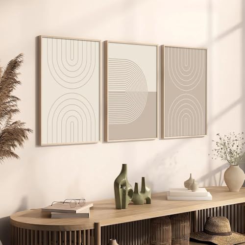 Impresión en lienzo de arte abstracto minimalista con colores cálidos de alta fidelidad