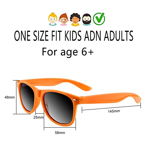 TUPARKA 12 Pack Sunglasses in Bulk School Party Goody Bag Fillers for Birthday Party Beach Pool Party, Orange2