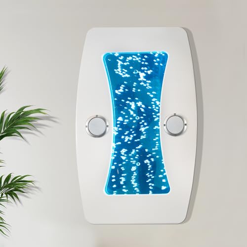 Bluetooth Music Sensory Bubble Wall - Wall-Mounted Bubble Curved Water Panel with Built-in Speakers &Mood Lighting, Bubble Wall Fountain Indoor Lamp for Sensory Rooms, Homes, and School