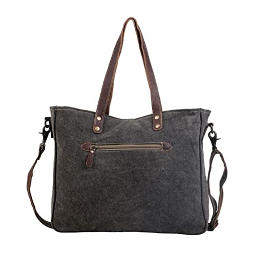 Image of Myra Bag Aztec Purse for Women - Canvas Bag with Real Leather Detailing, Boho Handbags for Women, Cute Western Purse