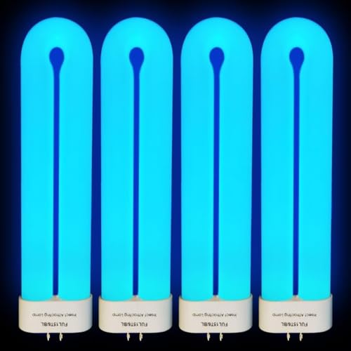 amgolibi Fluorescent Light Bulb 7.7 Inch BF-35 Replacement Bulb 15 Watt Compatible BK-15D, Fluorescent U Bulb Blue Light 365nm 15W, 4 Count