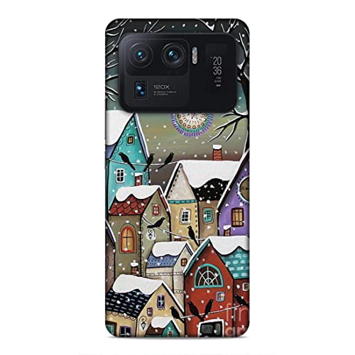 Image of Printed Mobile Back Hard Case Cover for Xiaomi Redmi 11 Ultra | Snowfall, Houses, Animated, Home Sweet Home -2186