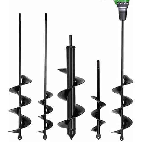 4 Set Auger Drill Bit for Planting,Heavy Duty Garden Auger Spiral Drill Bit Bulb Planter Tool for Planting Bedding Plants,Universal for Cordless Drill(1.6"x9",1.6"x16.5",3"x16.5",3"x12") Cover