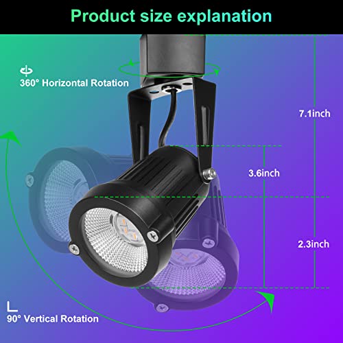 Intwell 12W Rgb Led Track Light Heads,Dimmable Color Changing Track Lighting Head For Accent Task,Retail,Art,Party,Game Room, H Type 120V Multi-Color Rgbw Ceiling Spotlight Halo Type 10 Pack (Black) #TOP5