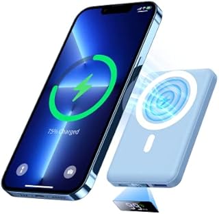 Magnetic Power Bank 10000mAh, Yiisonger 15W Wireless Fast Charging Portable Small Charger Battery Pack PD 20W & QC 22.5W Usb Type C Compatible for iphone 14/13/12 Series(Sierra Blue)