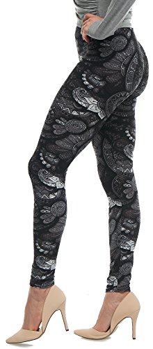 LMB Lush Moda Extra Soft Leggings with Designs- 505F Floral Abstract