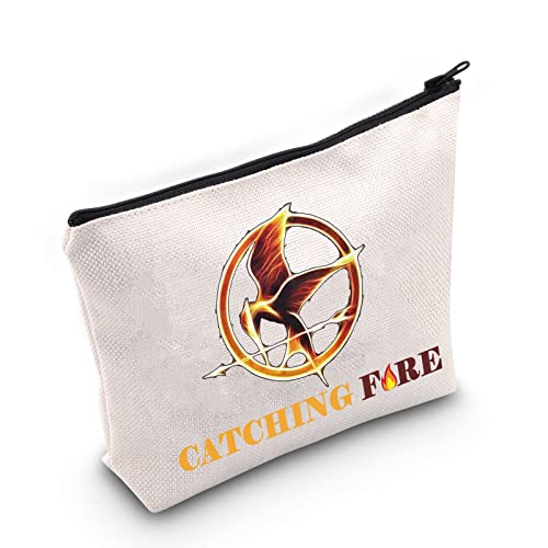 LEVLO The Hunger Games Cosmetic Bag Hunger Games Fans Gift Catching Fire Makeup Zipper Pouch Bag For Women Girls (Catching Fire)