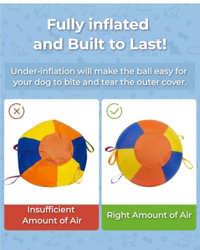 Image of 18Inch Herding Ball for Dogs, Interactive Large Dog Ball with Handles, Durable Outdoor Training Dog Toy for Medium to Large Dog Australian Shepherd Cattle Dog Border Collie and Horses