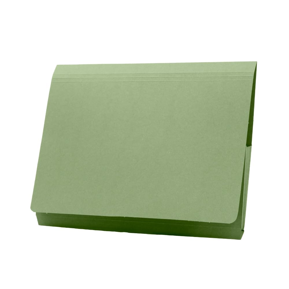 Guildhall Pocket Wallet Pw3-Grnz A4, Foolscap Flap Manilla 315 Gsm Landscape 38 (W) X 27 (D) X 14 (H) Cm Green Pack Of 50