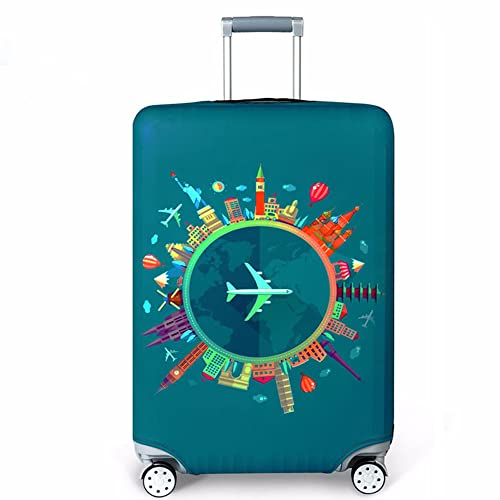 Image of MosaiRudo Thicker Luggage Cover Elastic Suitcase Cover Protector Fits 18-32 Inch Suitcase Travel Accessories, World Travel, L, Zipper Closurezipper Closurezipper Closurezipper Closurezipper Closure