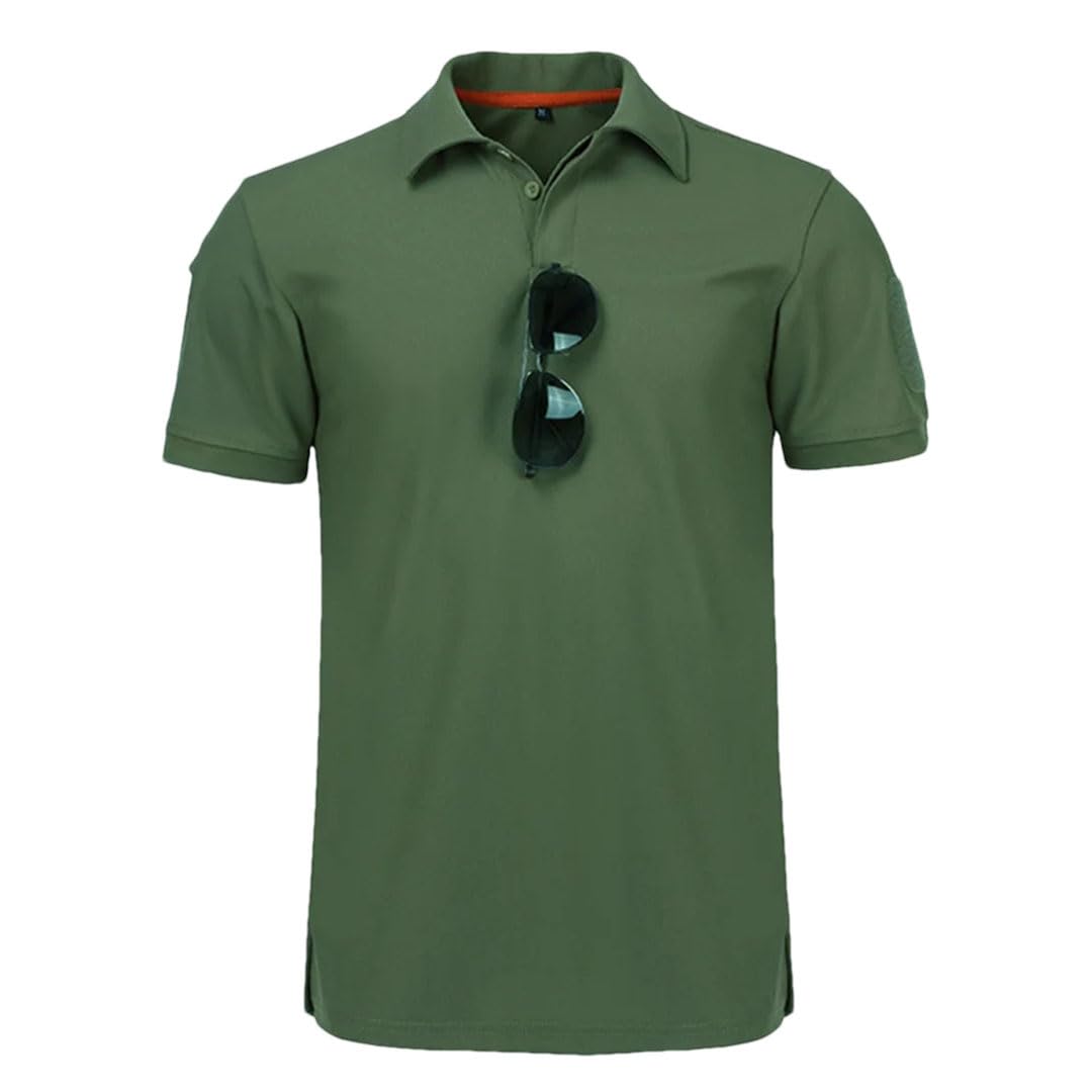 Camiseta táctica de manga corta para hombre, de secado rápido, transpirable, para trabajo, correr, senderismo, manga corta