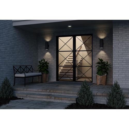 Image of Cylinder Collection 5 inch Modern Outdoor Up /Down Wall Lantern Light Black