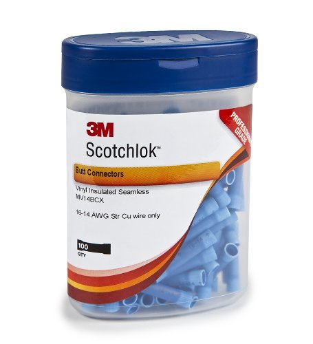 3M(TM) Scotchlok(TM) Butt Connector Seamless Vinyl Insulated, Pack of 100, MV18BCX