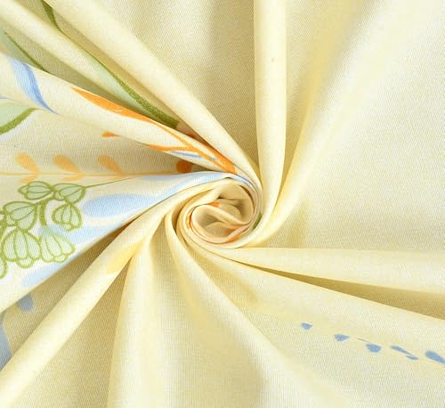 Image of VOMZER Premium 320 TC Fitted Bed Sheet with Full Elastic - Deep Pocket Design - Wrinkle Resistant Fitted Bedsheet 36x72 Single Cream Leaf