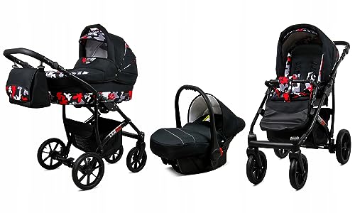 BabyLux® Carrito de Bebé Sistema de Viaje Set 3 en 1 - Largo - incl. Capazo, Silla de Paseo, Silla Coche - Cochecito - con Bolso cambiador, Cubierta para la lluvia, Mosquitera etc BabyLux® Carrito de Bebé Sistema de Viaje Set 3 en 1 - Largo - incl. Capazo, Silla de Paseo, Silla Coche - Cochecito - con Bolso cambiador, Cubierta para la lluvia, Mosquitera etc