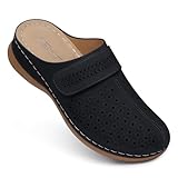 SHIBEVER Clogs for Women Mules Shoes: Comfortable Slip On Closed Toe Sandals Summer Casual Walking Platform Slides Black Size 8