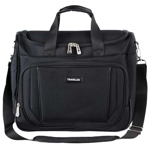 Personal Item Bag for airlines, Weekender bag Underseat carry on bag for airplanes duffel bag (16X13X8 Inches), Black, Carry on Underseat Travel Bag