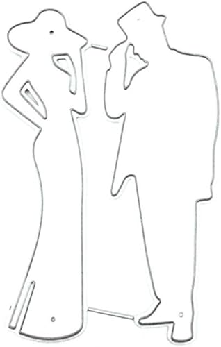 Miniatura 3 de LZBRDY Troqueles de corte de metal para parejas y hombres con sombrero en relieve para álbumes de recortes, tarjetas, cumpleaños, Navidad,