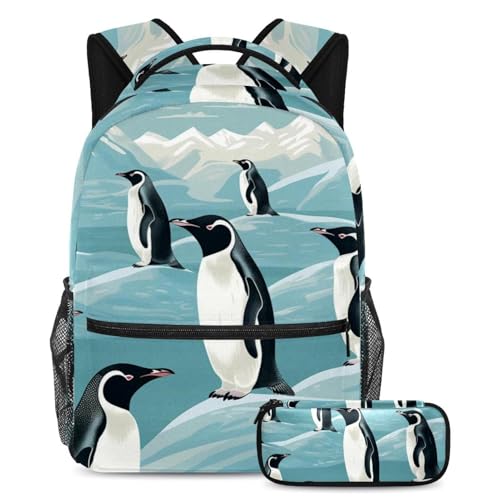 Sac d'école pingouins pour ados idéal pour les cours et les voyages