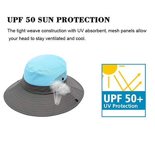 Image of Sun Hats for Women Beach Hat Ponytail Hat Womens Sun Hat with UV Protection Wide Brim