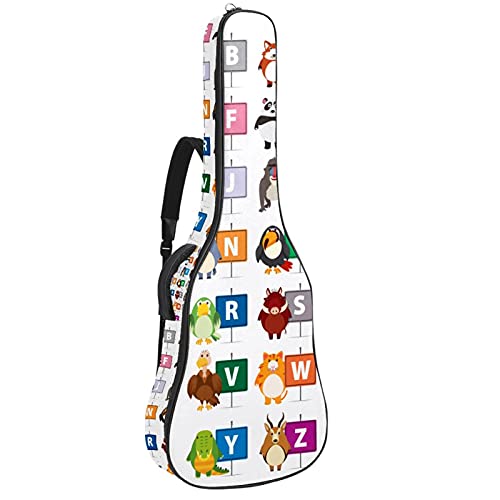 Housse de transport imperméable pour guitare folk et classique avec zip robuste et motifs