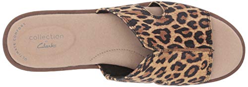 Clarks Women's Declan Flo Slide Sandal, Leopard