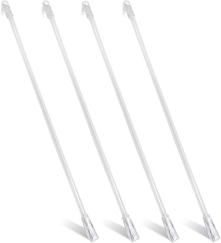4 varitas ciegas de 12 pulgadas, barra inclinable para ventana, mango de control vertical de varita, repuesto de varilla inclinable transparente con