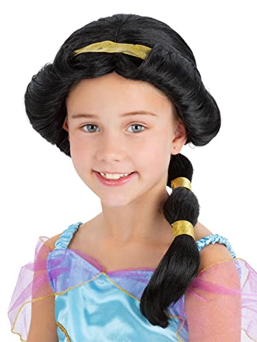 Smiffys Girls Arabian Princess Wig, Girls Fancy Dress, Child Dress Up Wigs, Black