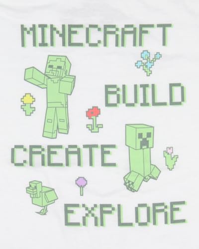 Minecraft Girls Build Create Explore Steve and Creeper Kids T-Shirt2