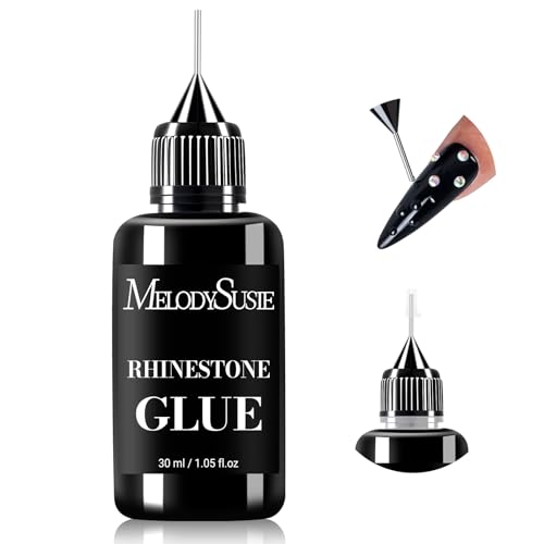 Image of MelodySusie Nail Rhinestone Glue, 3D Gel Nail Art Design Strong Adhesive Nail Gem Glue for Nail Charms Gems Jewelry Decoration DIY Manicured at Home Cured Need Beauty Gifts for Women 30ml
