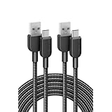 【2本セット】Anker 310 高耐久ナイロン USB-C & USB-A ケーブル USB 2.0 フルスピード充電 iPhone 16 / 15 Galaxy LG Android各種対応 (3.0m 2本セット)
