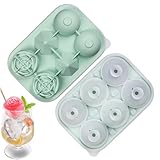 Lustige Eiswürfelformen – Niedliche Eiskugel-Form – 6 Gitter mit lustigen Formen für Gefrierschrank, einfaches Herausnehmen, große Eiskugelform mit T-Deckel