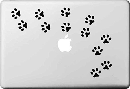 VATI Hojas desprendibles Perro Huellas del Vinilo de la Etiqueta engomada de la Piel de Arte Negro para Apple Macbook Pro Aire Mac de 13 Pulgadas 15" / 13 Unibody 15"Pulgadas portátil