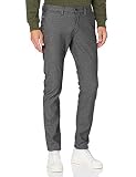 TOM TAILOR Herren Gemusterte Travis Slim Chinohose mit Struktur 1021165, 24542 - Black White Structure, 33W / 34L