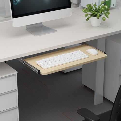 Ergonomic Under Desk Keyboard Drawer with Height Adjustment - Slide-Out Design for Tidy Keyboard & Mouse nization Ideal for Home Office Setup & Space Saving Solutions