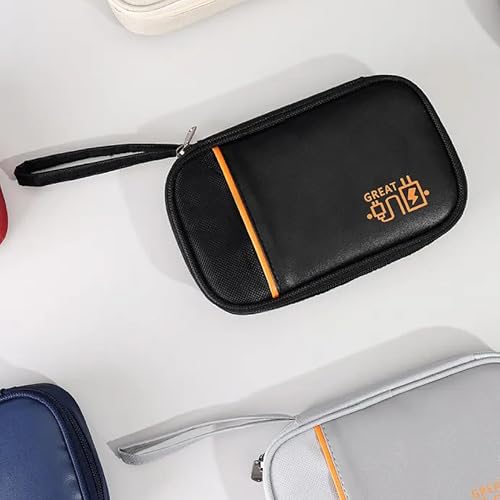 Image of HomeStrap Tech Organizer Case for Electronics Accessories | Storage Pouch for Chargers, Cables, Power Banks, SD Cards & Earphones | Waterproof & Travel-Friendly Gadget Bag - Black, Small