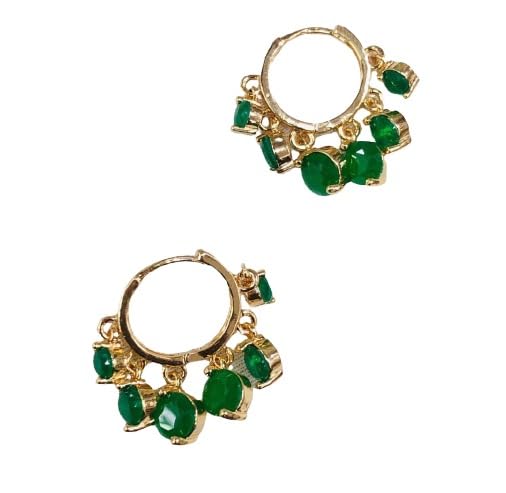 6 Stones Gold Tones Hoop Womnes Earings (Green) (B0CCL8QT5T) Amazon Price History, Amazon Price Tracker