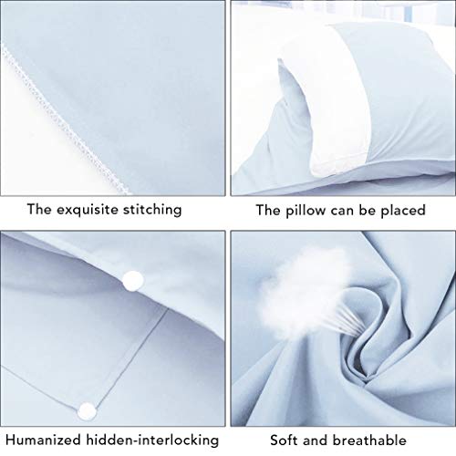 JUISEE Sleeping Bag Liner Lightweight Portable Sleeping Sheet Dirt-Proof Compact Travel Camping Sheet for Outdoor Travel Hiking Hotels Picnics (Light Blue, 83x63’’) - Thumbnail 3