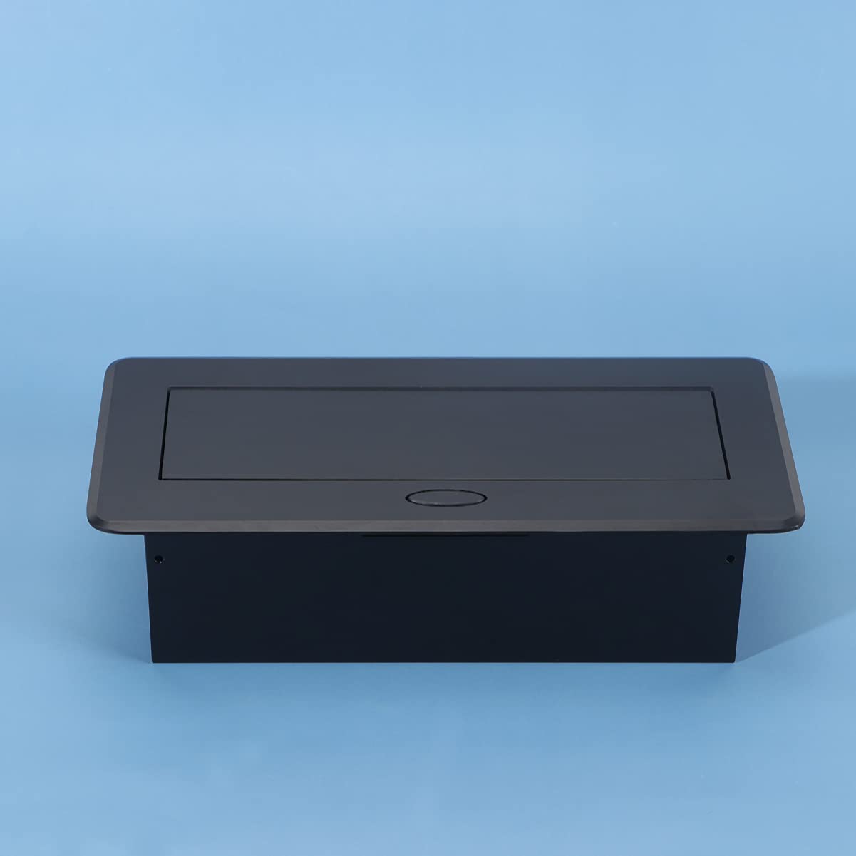 Versenkbare Steckdose 3 Euro Alu Stahl Organizer Schwarz