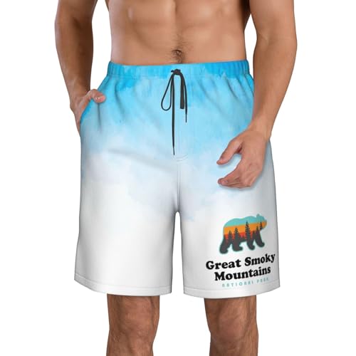 Pantalones Cortos Parque Nacional De Las Grandes Montañas Humeantes Shorts De Baño Cómodo Short Deportivo Deportes Swim Trunks para Piscina Natación Viajes XXL
