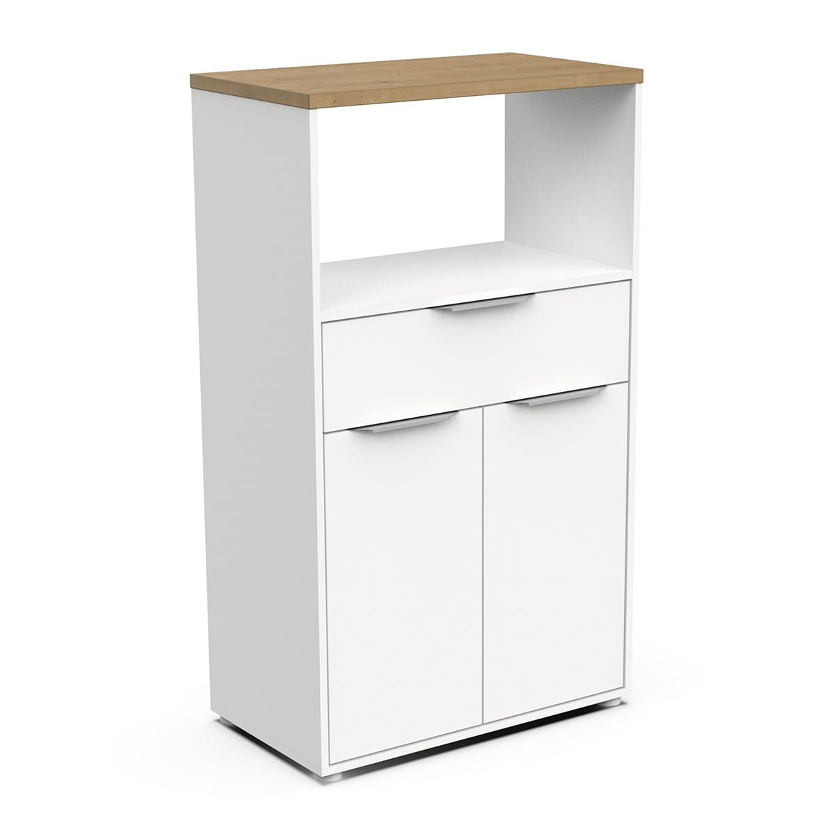 Demeyere Mobile a Microonde, Bianco & Rovere, 70 x 123 x 40 cm