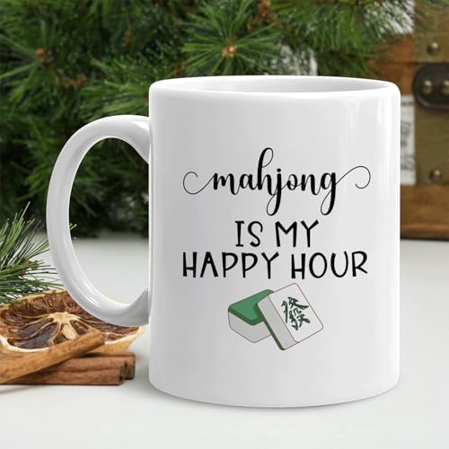 Taza de cerámica Mahjong para café 11 oz miniatura 3