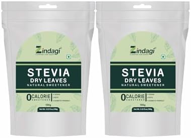 Zindagi Stevia Dry Leaves | Natural & Zero Calorie Sweetener | Stevia Sugar Free | Pack Of 2