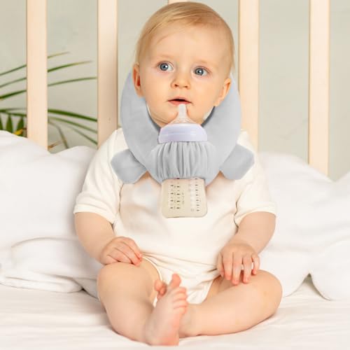 Image of Miradexic Baby Bottle Holder Hands Free with Crinkle Paper - Baby Bottle Holder with Adjustable Buttons for Newborn, Hand Free Bottles for Babies Machine Washable
