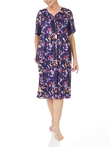 Image of AmeriMark Casual Women's Patio Muumuu House Dress Loose Comfortable Short Sleeve Sun Dress Lounger Gown Sleepwear for Ladies