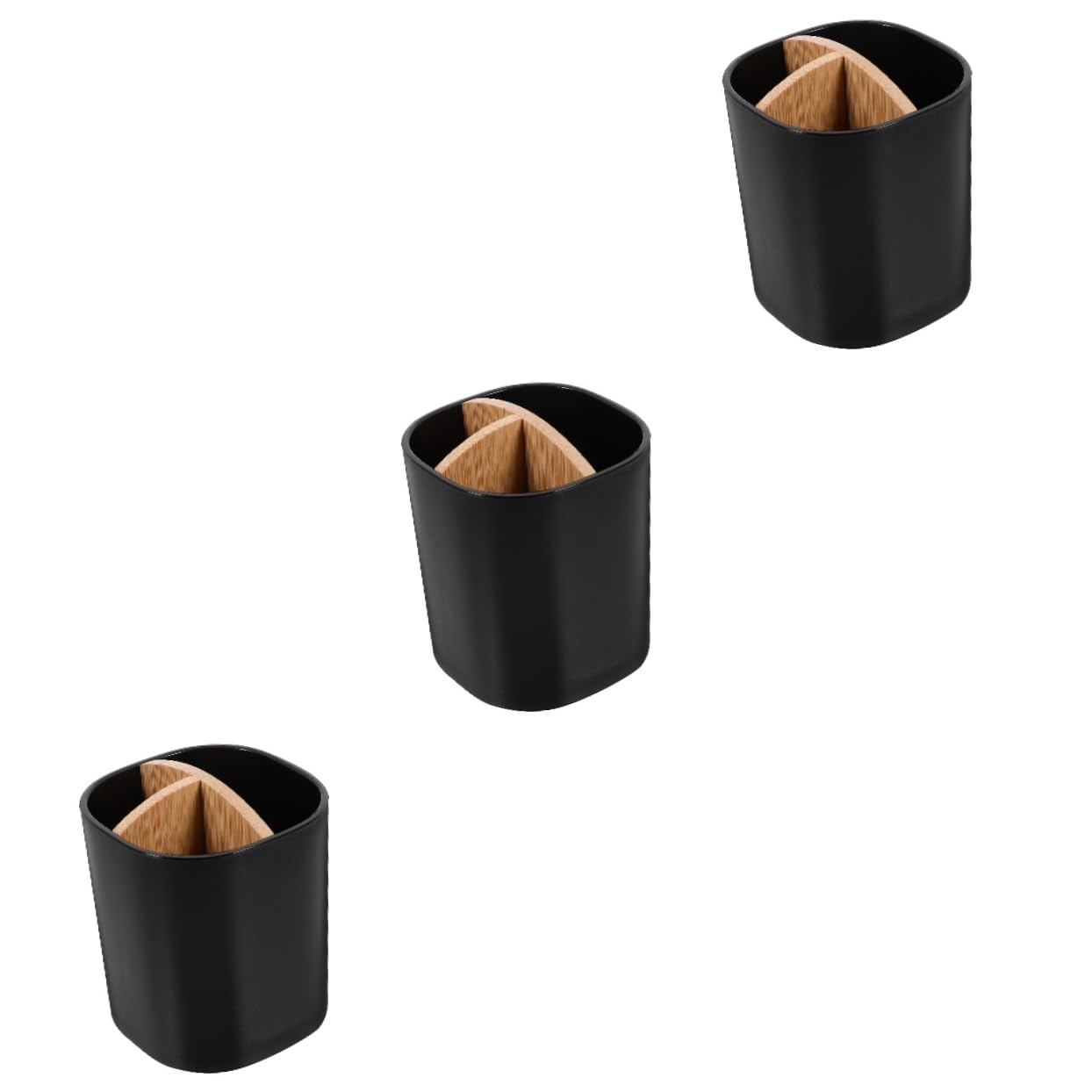 Cabilock 3 Soportes De Bambú para Cepillos De para Baño Almacenamiento Doméstico PP Color Negro