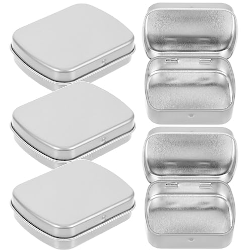 FOMIYES 5 Piezas Cajita De Hojalata Cajita De Organizador De Objetos Pequeños Vacío Caja Metálica Para Objetos Pequeños Caja Rectangular Abatible Para Dulces Muestras De Hierro Para Especi