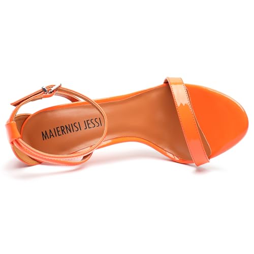 Image of MAIERNISI JESSI Unisex Men's Women's Stiletto Sandals with Ankle Strap, Open Toe High Heel, 5.1 Inch Heel