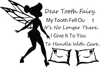 Dear Tooth Fairy Quote Cute Fairy Cute Bed Time Good Night Money Pillow Tooth Teeth Bathroom Brush Clean Hygiene Oral Care Kids Kid Children Boys Girls Boy Girl Bathrooms Brushing Size 20x20 inch